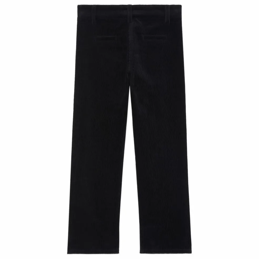 Pantalon Velours Côtelé Poches Devant | Noir
