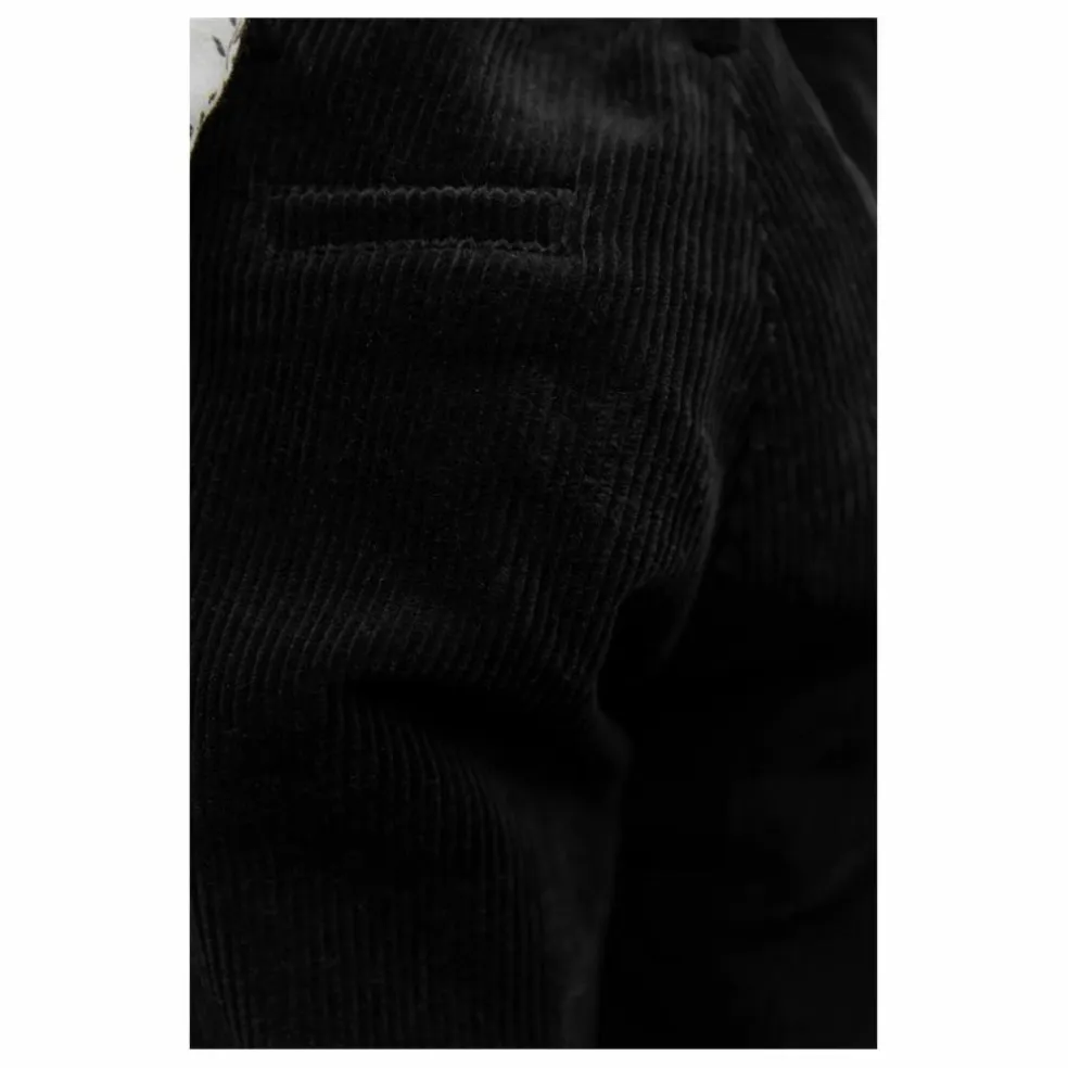 Pantalon Velours Côtelé Poches Devant | Noir