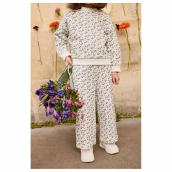 Pantalon Ysalia Fleuri Coton Bio | Crème
