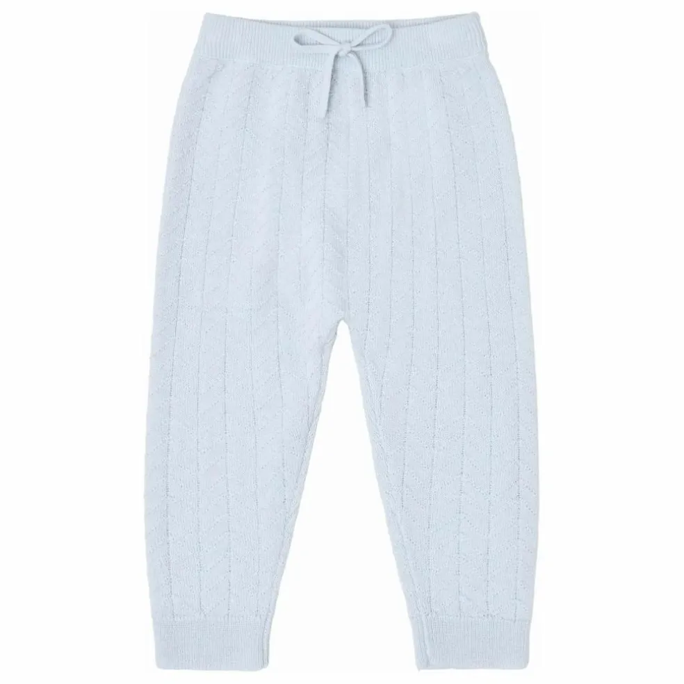 Pantalon Zigzag Laine de Mérinos | Bleu pâle
