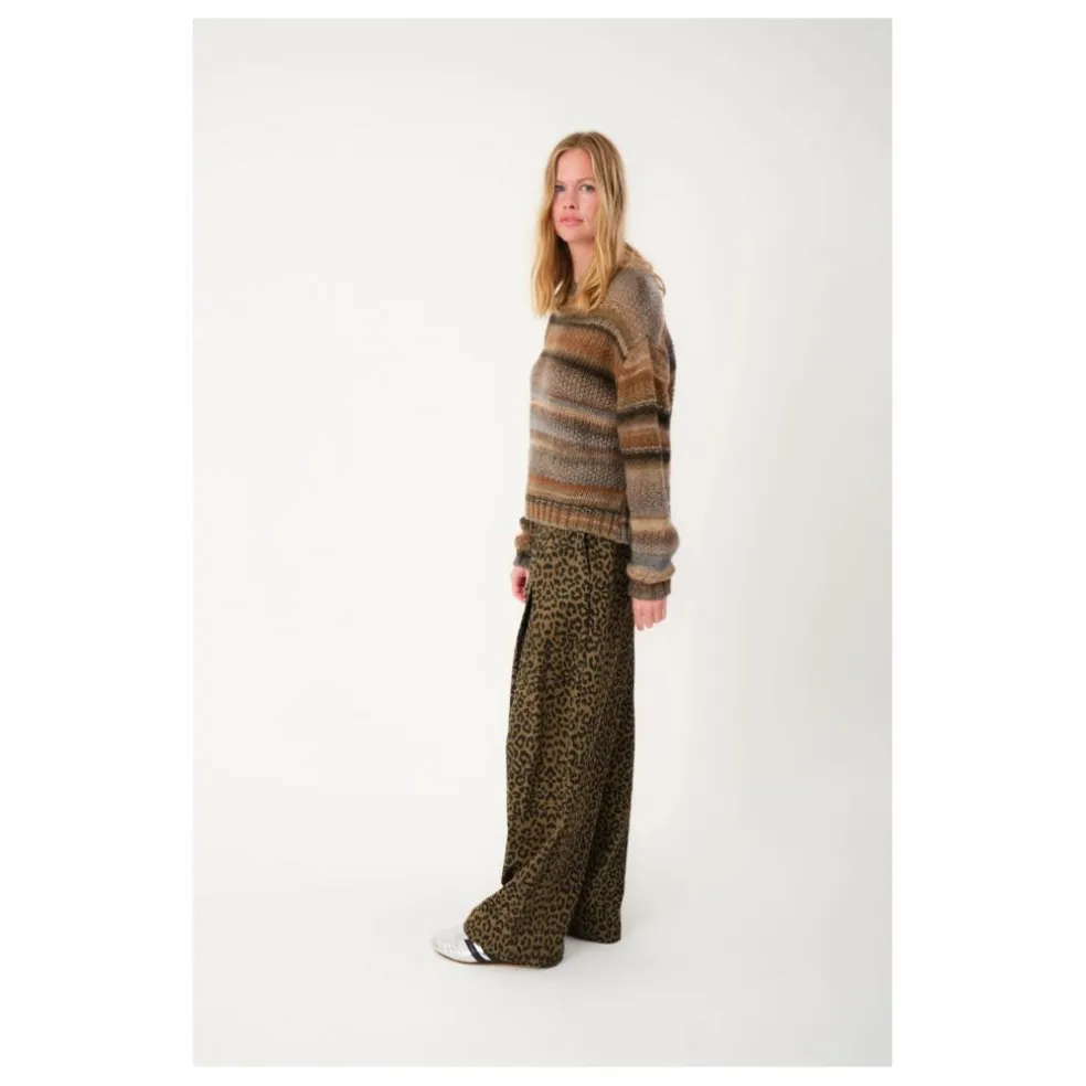 Pantalon Zola Léopard | Marron