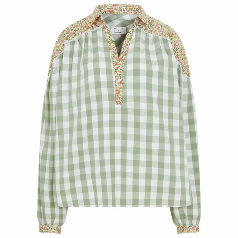 Paolina x Smallable - Blouse Lisa | Vert kaki