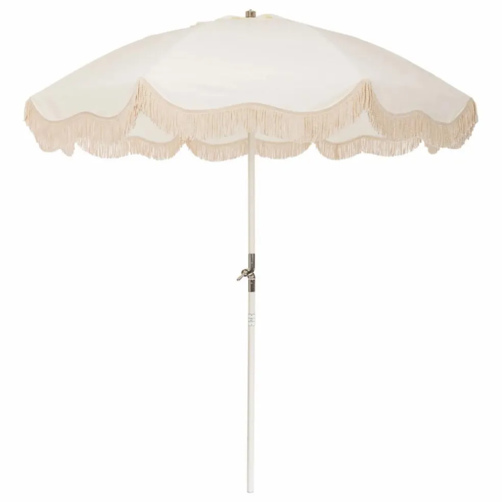 Parasol frangé Beach Club | Blanc
