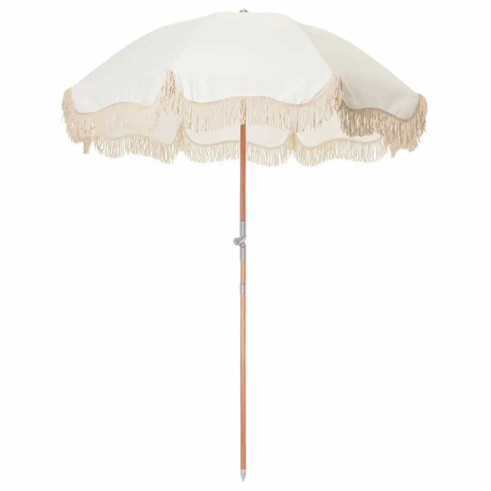 Parasol frangé Premium | Blanc