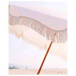 Parasol frangé Premium | Blanc