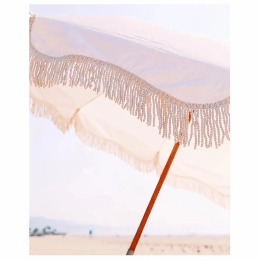 Parasol frangé Premium | Blanc