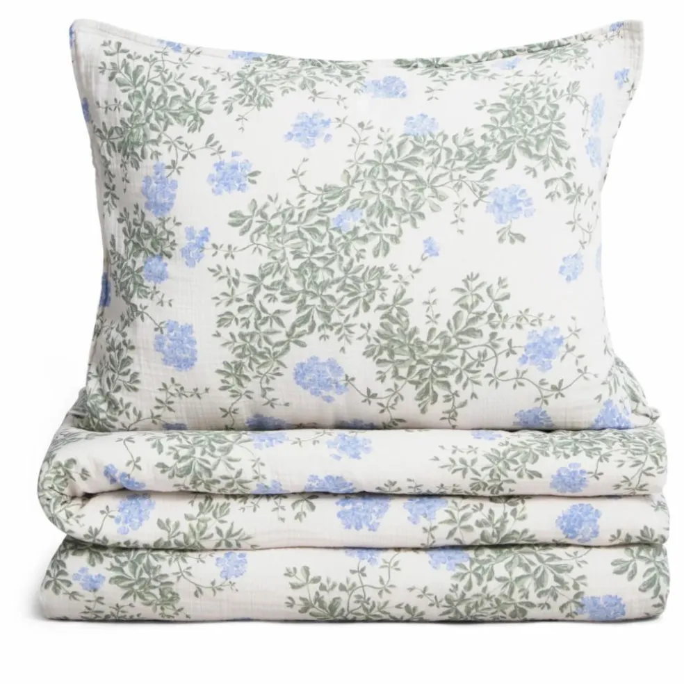 Parure de lit Plumbago en coton bio | Bleu