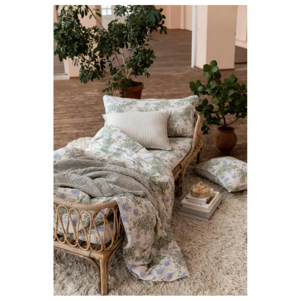 Parure de lit Plumbago en coton bio | Bleu