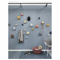Patère en frêne The Dots | Bleu nuit