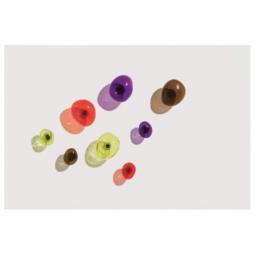 Patère en verre Bubble grande | Rouge vermillon