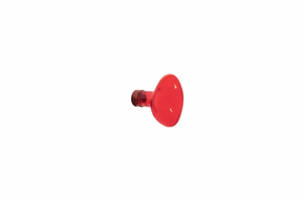 Patère en verre Bubble petite | Rouge vermillon