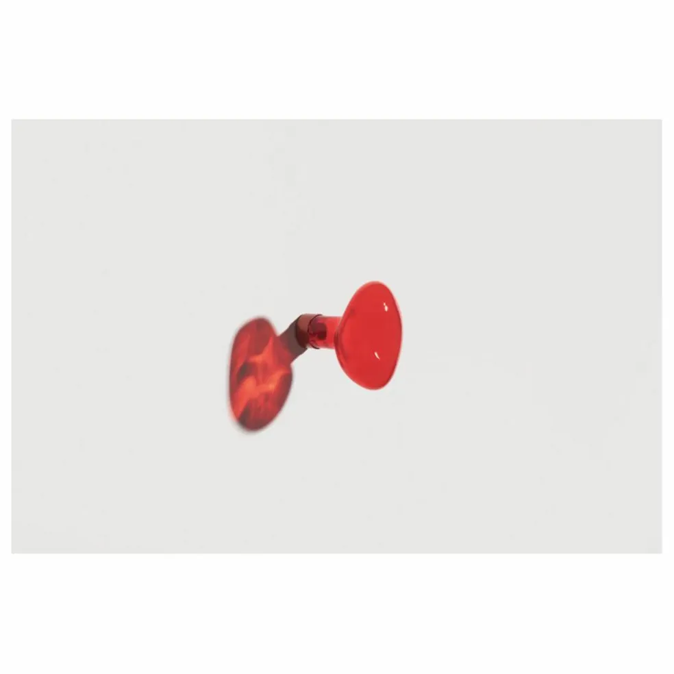 Patère en verre Bubble petite | Rouge vermillon