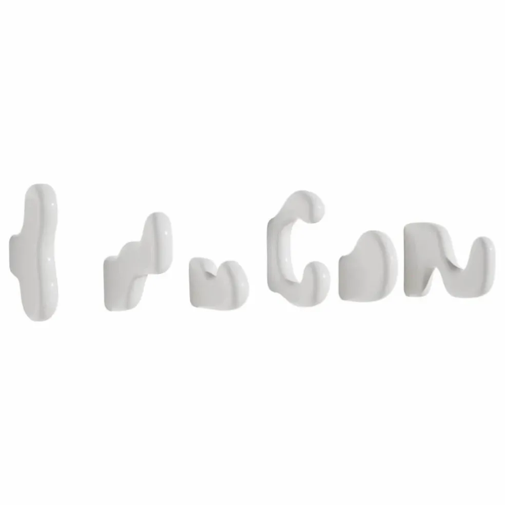 Patères en céramique Klump - Set de 6 | Blanc