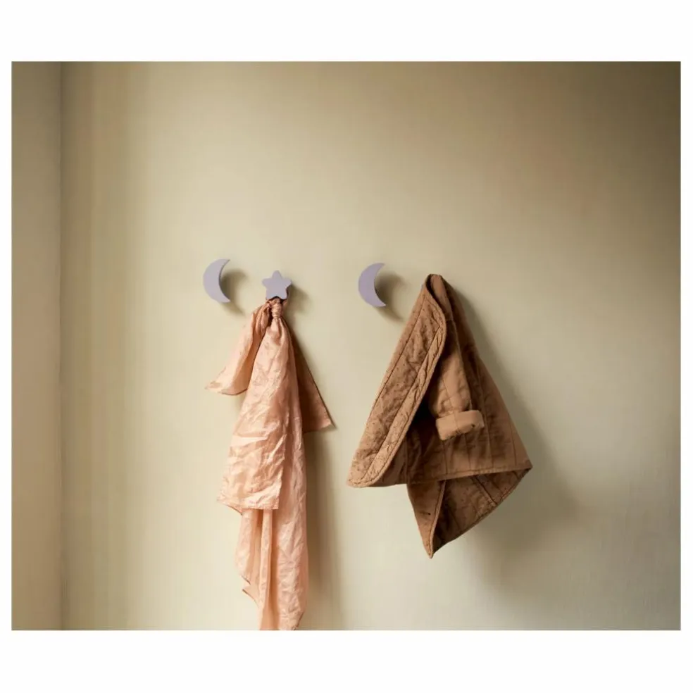 Patères Stars & Moons - Lot de 4 | Lilas