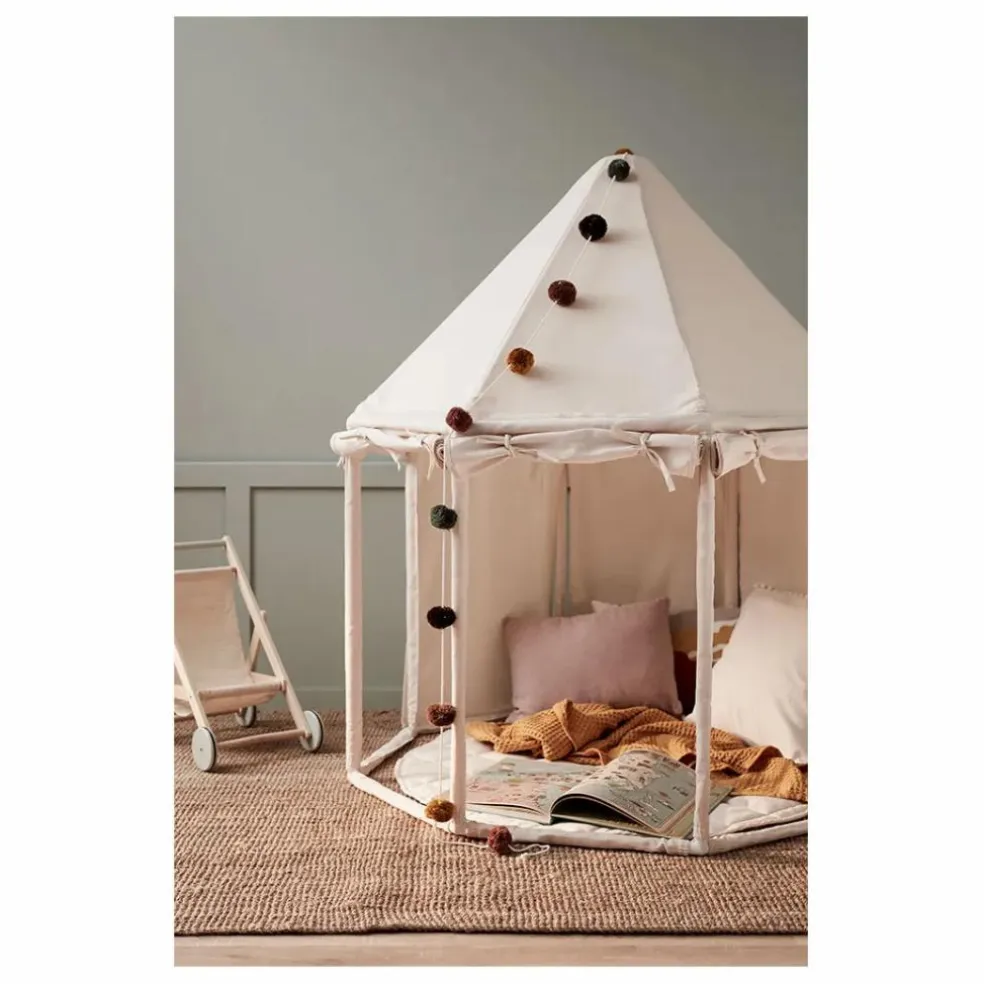 Pavillon en toile de coton et bois | Blanc cassé