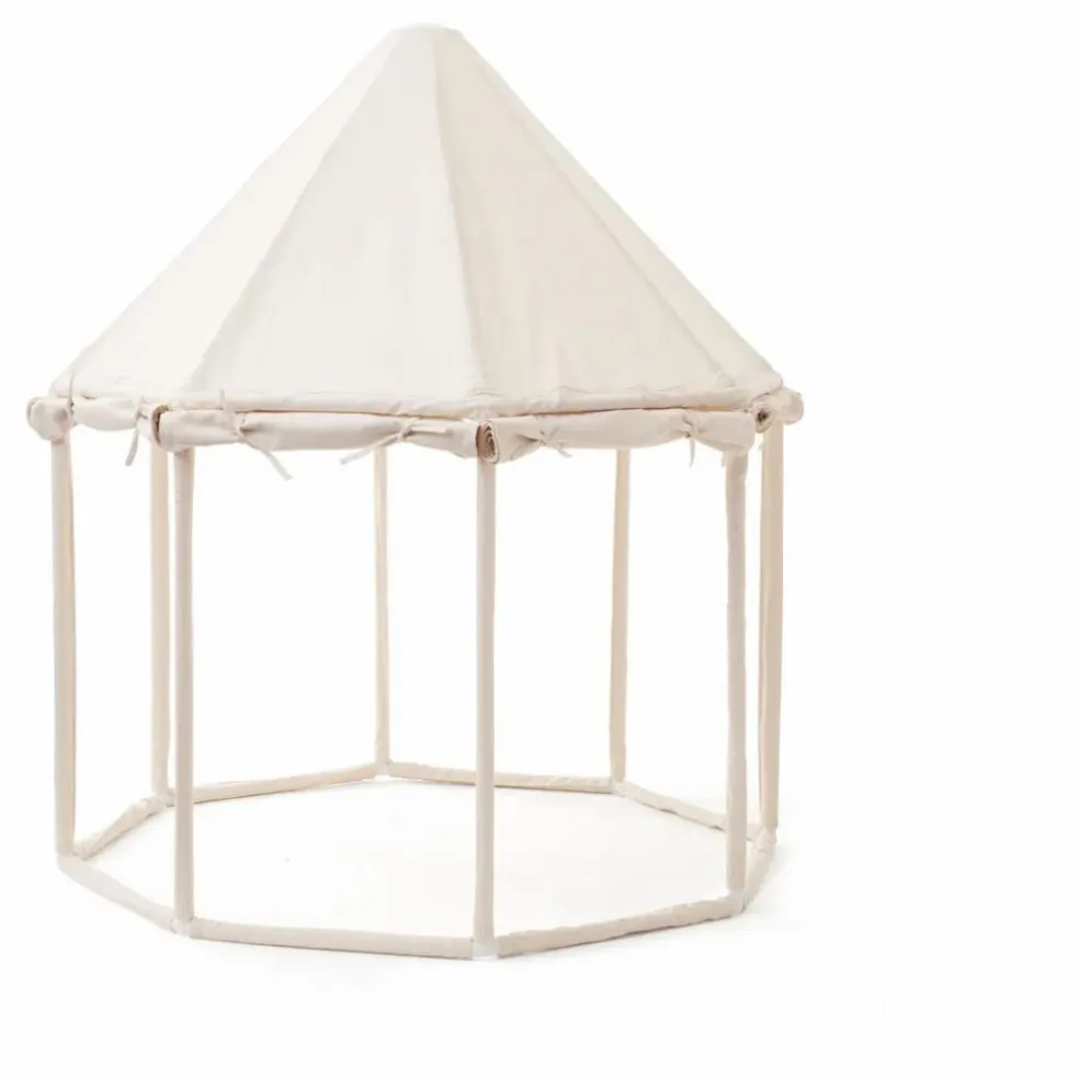 Pavillon en toile de coton et bois | Blanc cassé