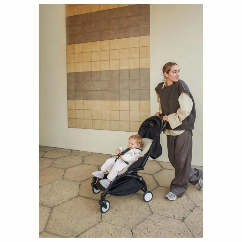 Peau de mouton pour poussette et couffin - 68x44 cm | Peanut