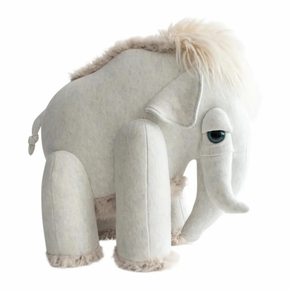 Peluche géante Mammouth 45 cm | Gris clair