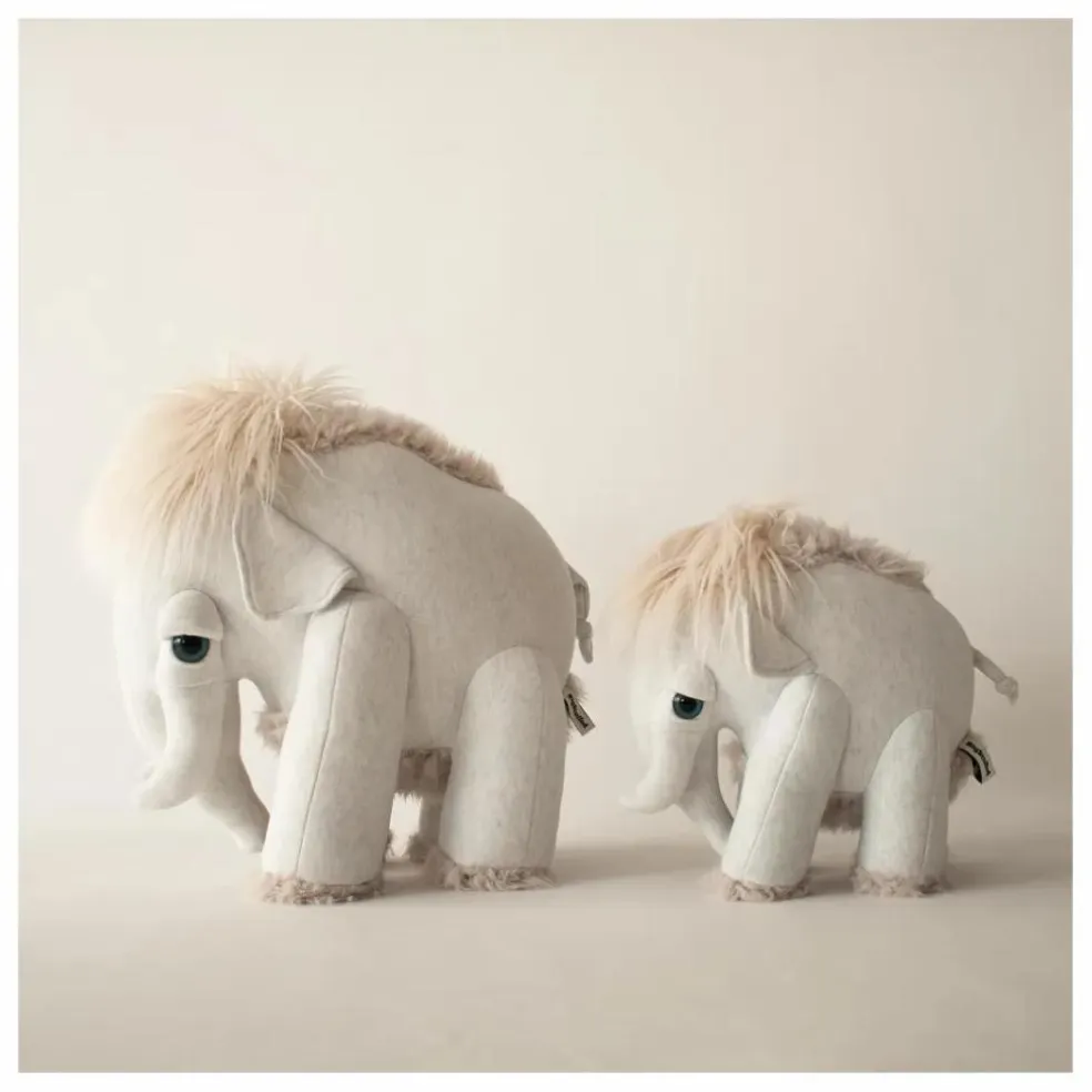 Peluche géante Mammouth 45 cm | Gris clair