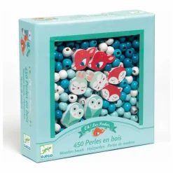 Perles en bois Petits animaux | Bleu