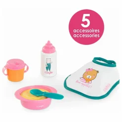 Petit Coffret Repas pour poupon 30 cm | Rose