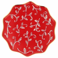 Petites assiettes de Noël motifs Block Print - set de 8