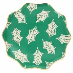 Petites assiettes de Noël motifs Block Print - set de 8