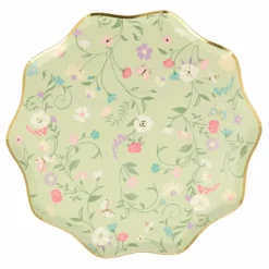 Petites assiettes en carton florales Ladurée - Set de 8