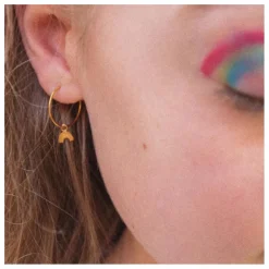 Petites Créoles Asymétriques Arc en Ciel | Doré
