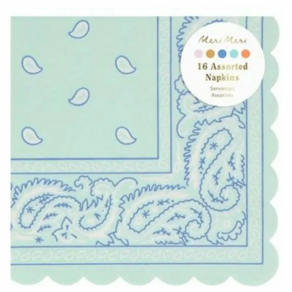 Petites serviettes en papier Western - Set de 16