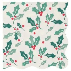 Petites serviettes Houx - set de 16