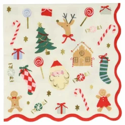 Petites serviettes Joli Noël - set de 16