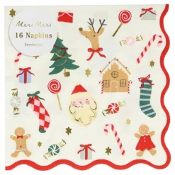 Petites serviettes Joli Noël - set de 16