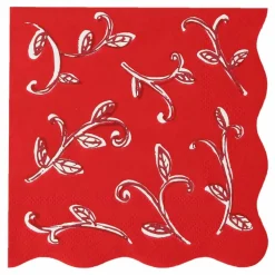 Petites serviettes Noël motifs Block Print - set de 16