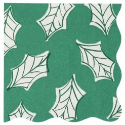 Petites serviettes Noël motifs Block Print - set de 16