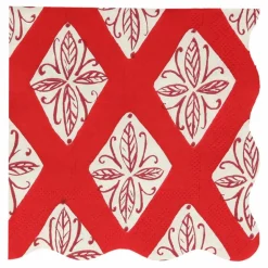 Petites serviettes Noël motifs Block Print - set de 16
