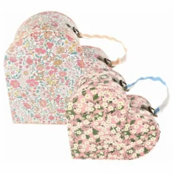 Petites valises de rangement Cœurs - Meri Meri x Liberty