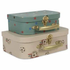 Petites valises en carton Kick It - Set de 2 | Crème