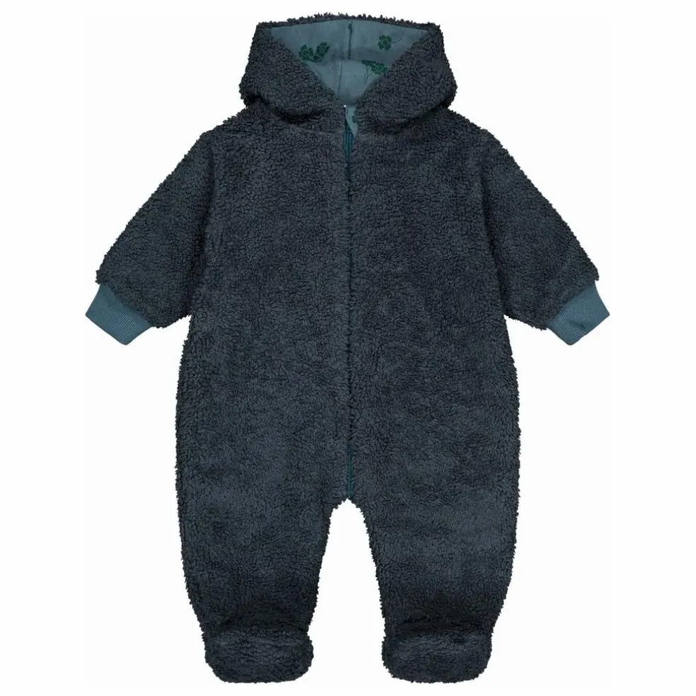 Pilote Façon Sherpa Pacha Trèfles Coton Bio | Bleu gris