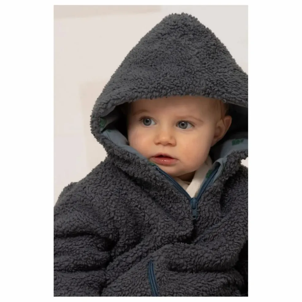 Pilote Façon Sherpa Pacha Trèfles Coton Bio | Bleu gris