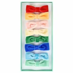 Pinces à cheveux nœuds velours - Set de 8