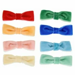 Pinces à cheveux nœuds velours - Set de 8