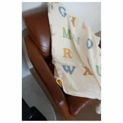 Plaid Alphabet en coton bio