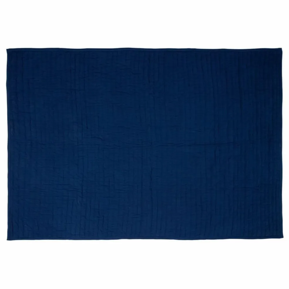 Plaid en coton bio | Bleu