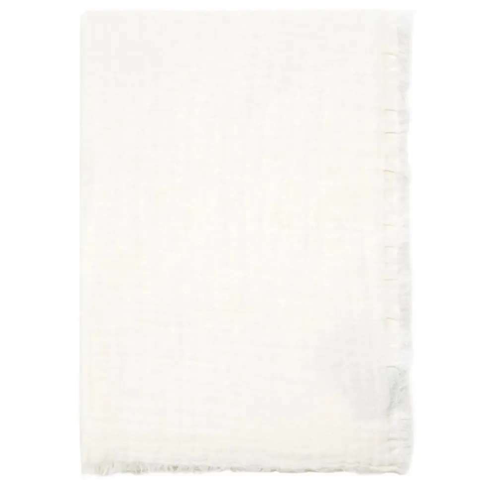 Plaid en gaze de coton Vanly | Ivoire