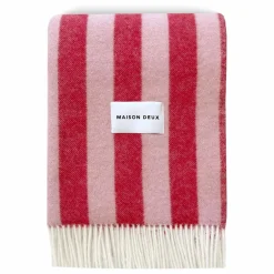 Plaid en laine Candy Wrap | Rouge cerise