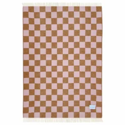 Plaid en laine Damier | Terracotta