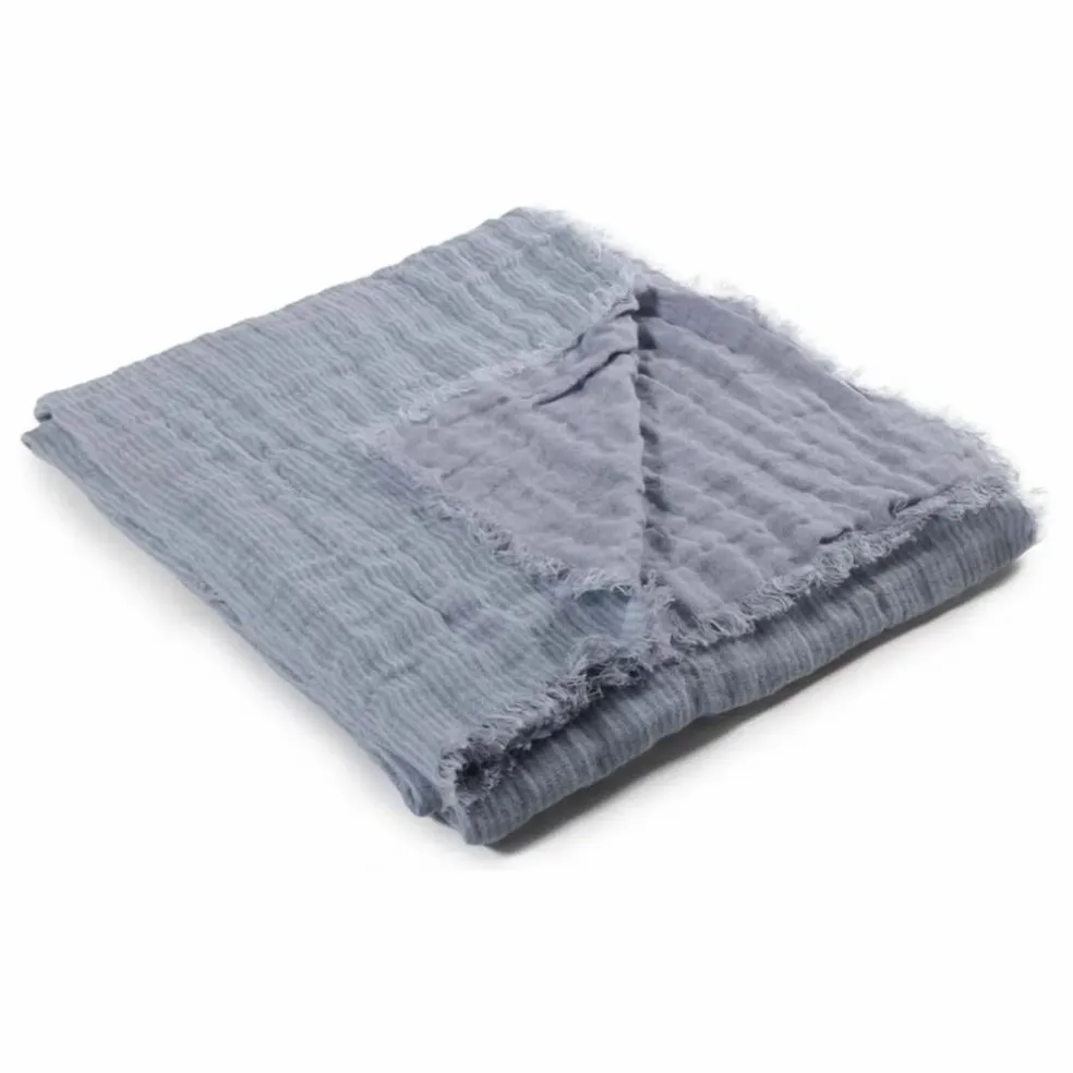 Plaid en lin Okapi | Bleu