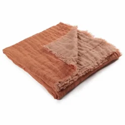 Plaid en lin Okapi | Terracotta