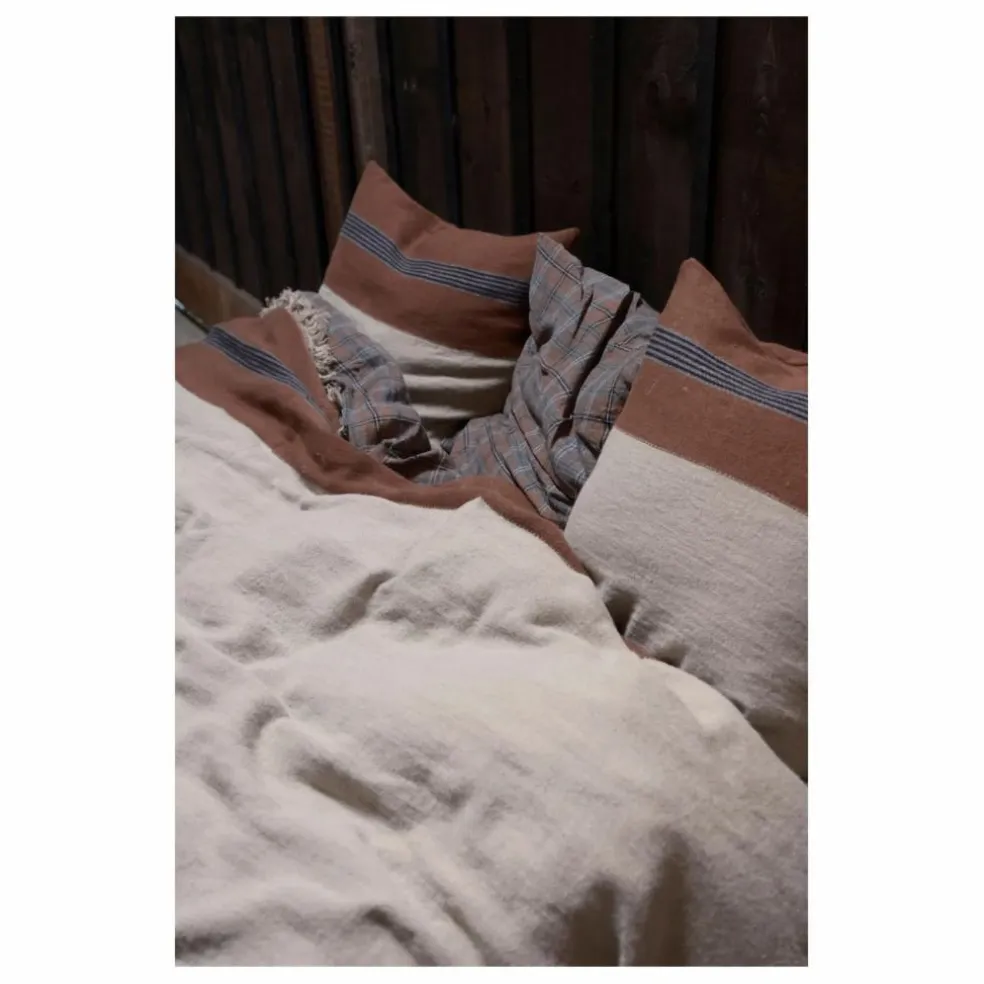 Plaid en lin Sienna | Marron